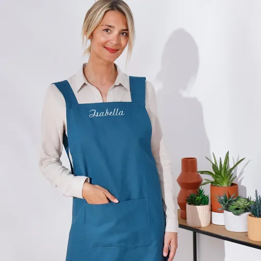 Japonská bavlněná zástěra s výšivkou