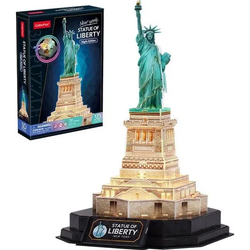 CubicFun 3D puzzle s LED Noční edice: Socha Svobody 79 dílků