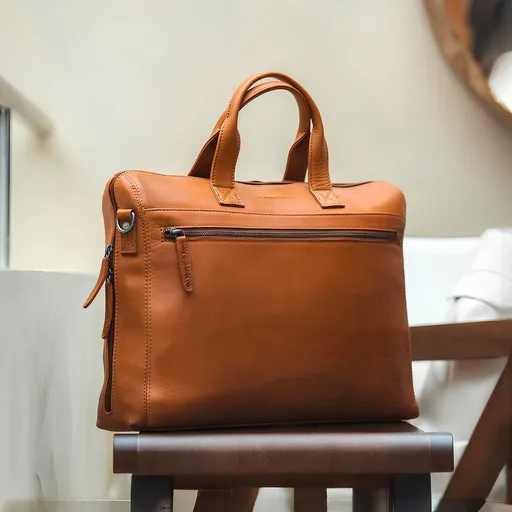 Pánská kožená taška na notebook The Chesterfield Brand Noah - koňak