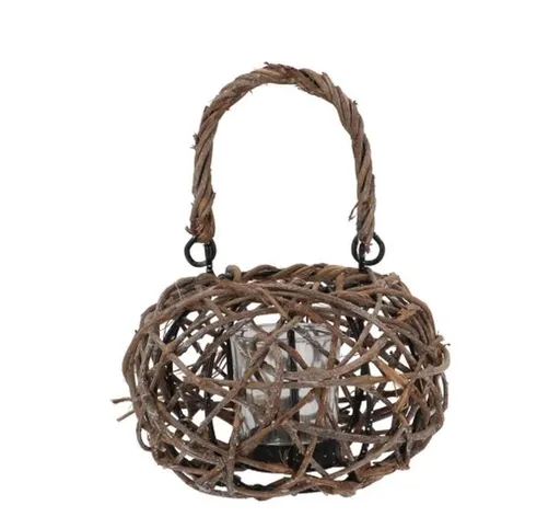 Proutěná lucerna na čajovou svíčku Masai Vine Wood - Ø 16*12/23 cm daan kromhout