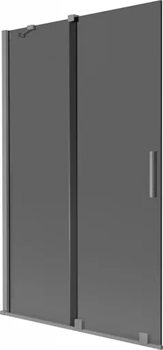 MEXEN/S Velar dvoukřídlá posuvná vanová zástěna 110 x 150, grafit, grafit metal 896-110-000-41-95