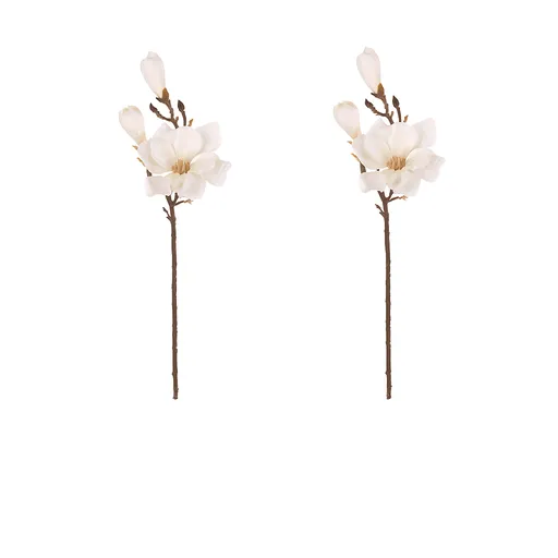 Sada květin Magnolie, 2 ks, bílá, 65 cm
