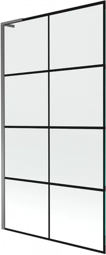 MEXEN/S Next L vanová zástěna FIX 100 x 150, černá vzor, grafit metal 895-100-000-03-77-95