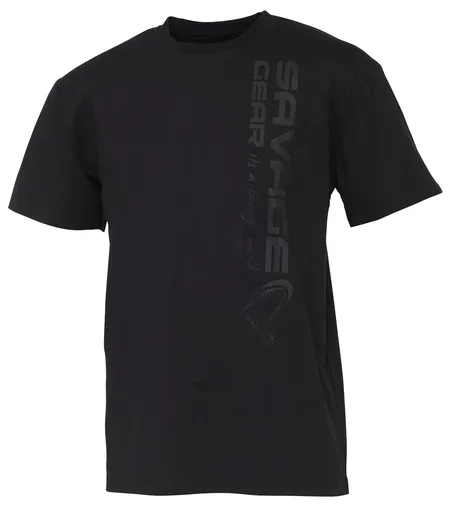 Savage gear tričko vertical logo tee black - l