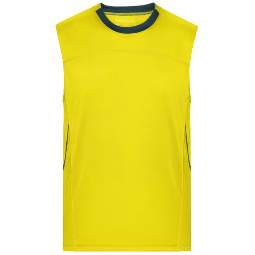 James & Nicholson (Daiber) Pánské běžecké tílko JN470 - Citrónová / ocelově šedá | S