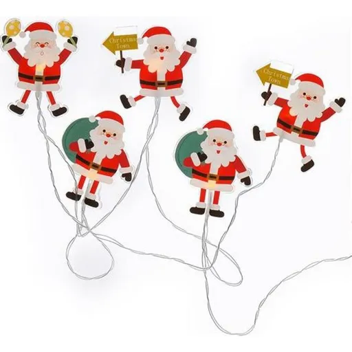 LED okenní řetěz - Santa, 6 x LED, přísavný, 120 cm, 2 x AA