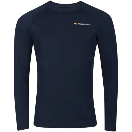 PROGRESS MA NDR 125 Pánské merino triko s dlouhým rukávem, černá, velikost