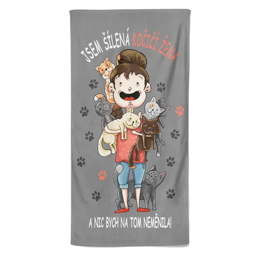 Osuška Kočičí žena (Velikost osušky: 70x140cm)