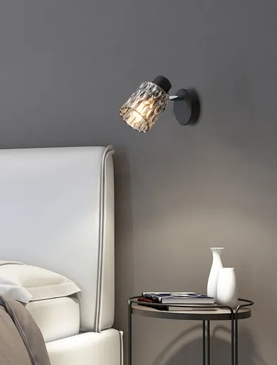 Nástěnná lampa Bill Lamp černá 1x40W E27 kouřové stínidlo