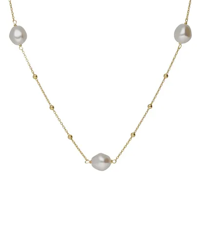 Victoria Cruz Pozlacený náhrdelník s perlami Sera A5566-00DG