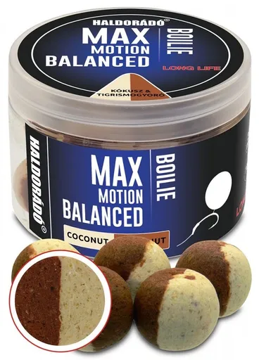 Haldorádó vyvážené boilies balanced max motion 70 g 20 mm - kokos tygří ořech
