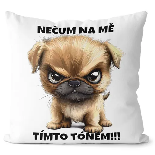 Polštář Nečum na mě – pes (Velikost: 40 x 40 cm)