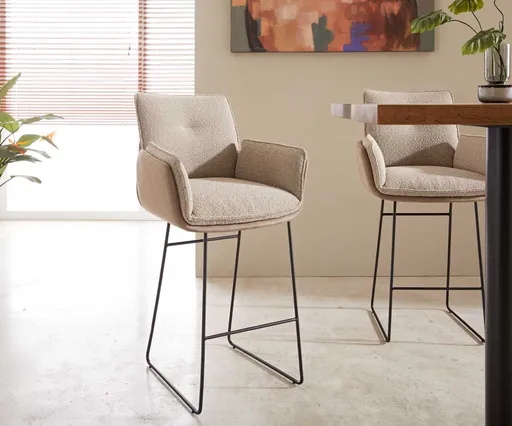 Barová židle Nela-Flex tenká podnož kovová černá mix materiálů