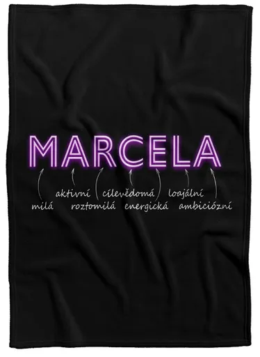 Deka Ženská jména – NEON (Jméno: Marcela, Podšití beránkem: NE)