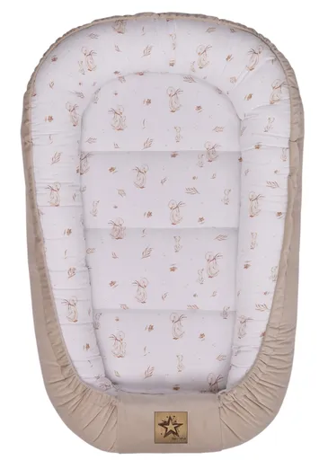 Baby Nellys Hnízdečko pro miminko Premium Goose, oboustranné - béžové