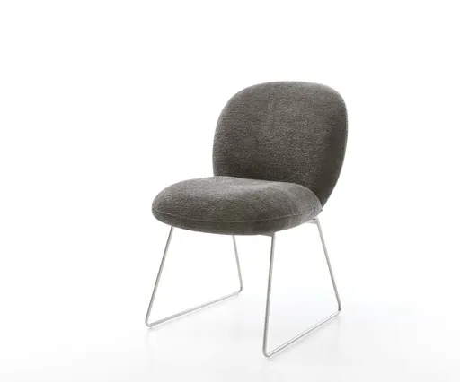 Jídelní židle Nube-Flex bouclé měkký tmavě béžová tenká podnož