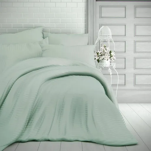 Kvalitex Saténové povlečení Stripe olivová, 240 x 200 cm, 2 ks 70 x 90 cm