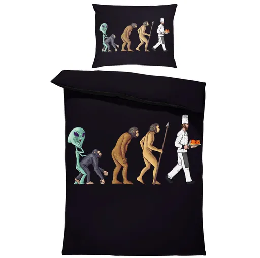 Povlečení Evoluce kuchaře (Rozměr : 1x140/220 + 1x90/70)