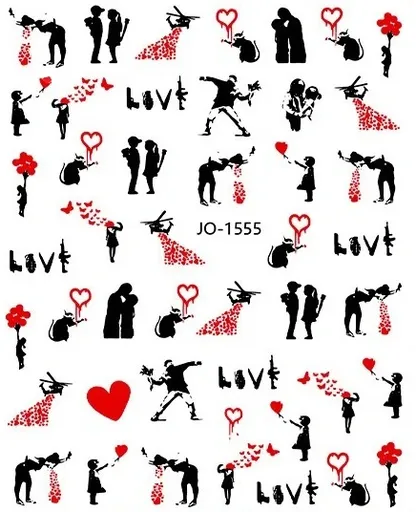 Samolepky na nehty - Valentýn JO-1555