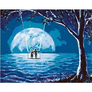 Láska za svitu měsíce, 40×50 cm, vypnuté plátno na rám (6046651)