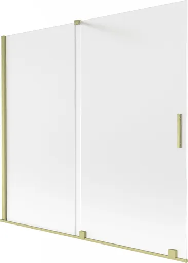 MEXEN/S Velar dvoukřídlá posuvná vanová zástěna 170 x 150, dekor, zlatá kartáčovaná 896-170-000-31-55