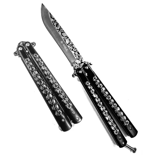 Kapesní skládací motýlek, Black Skulls, 23,5 cm