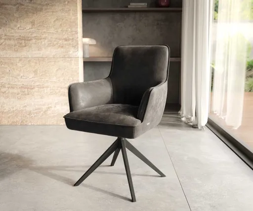 Otočná židle Heira-Flex s područkami křížová podnož široká kov