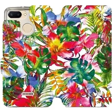 Flipové pouzdro na mobil Xiaomi Redmi 6 - MG07S Pestrobarevné květy a listy (5903226363629)