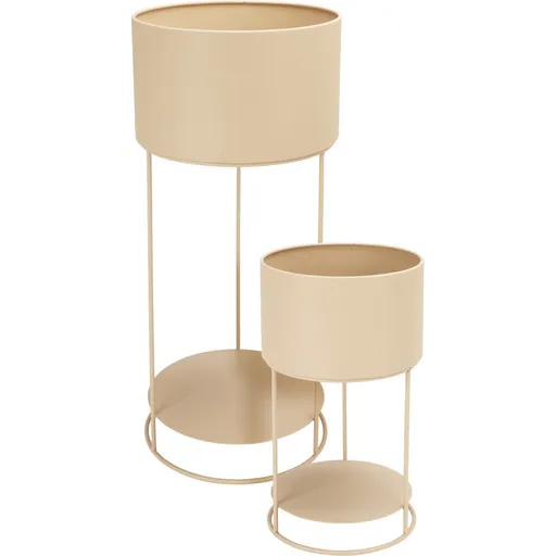 Sada kovových stojanů na květiny Navelli béžová, 2 ks