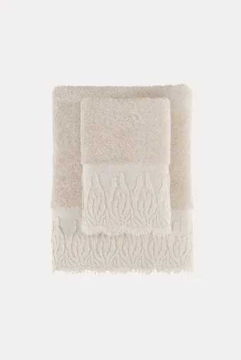 Dárkové balení ručník a osuška MAYA, 2 ks Světle béžová