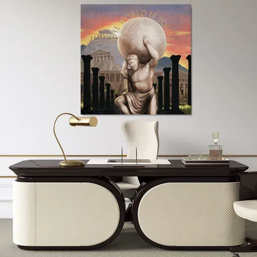 Obraz Atlas a svět (Rozměr obrazu: 70x70)