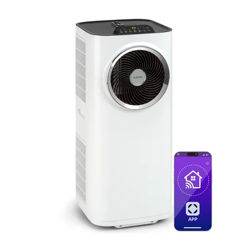 Klarstein Kraftwerk Smart 12K, mobilní klimatizace, 3 v 1, 12 000 BTU, ovládání přes aplikaci, bílá
