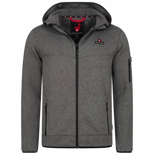 HÖHENHORN TACUL Pánská fleecová mikina, tmavě šedá, velikost