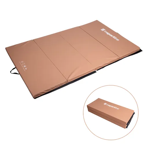 Skládací gymnastická žíněnka inSPORTline Kvadfold 200x120x5 cm hnědá