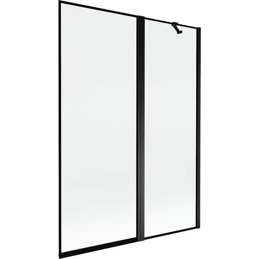 MEXEN MIST vanová zástěna 130x150 cm 6mm f+s, černá, okraj, pravá 8A9-130-011-70-70-P