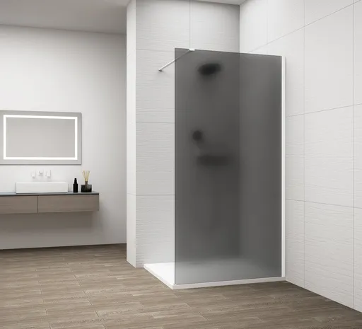 POLYSAN ESCA WHITE MATT jednodílná sprchová zástěna k instalaci ke stěně, kouřové matné sklo, 1000  ES1410-03