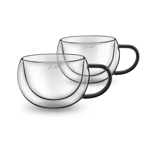 LAMART LT9114 Vaso sklenice cappuccino 270 ml 2 ks černé