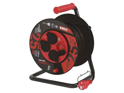 Prodlužovací kabel na bubnu - 4 zásuvky 25m EMOS P084253