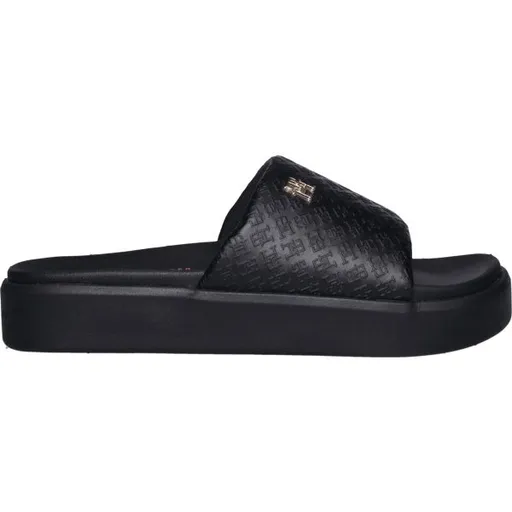 Tommy Hilfiger PLATFORM MONOGRAMPOOLSLIDE Dámské pantofle, černá, velikost