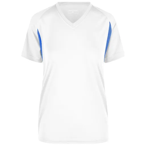 James & Nicholson (Daiber) Dámské sportovní tričko s krátkým rukávem JN316 - Bílá / královská modrá | L
