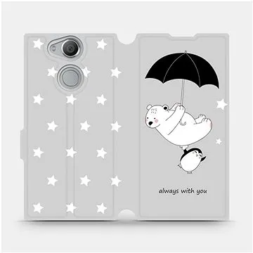 Flipové pouzdro na mobil Sony Xperia XA2 - MH08P Méďa a tučňák - always with you (5903226749102)
