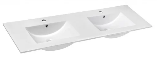 SAPHO SLIM keramické dvojumyvadlo, nábytkové, 150x46cm, bílá 1601-150