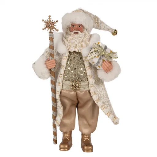 Vánoční dekorace taťka Santa Claus ve zdobeném obleku - 16*10*27 cm Clayre & Eef