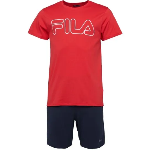 Fila SET SHORT SLEEVES T-SHIRT AND SHORT PANTS IN JERSEY Pánské pyžamo, červená, velikost