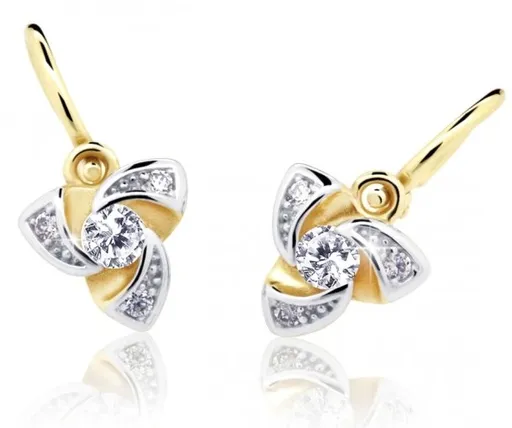 Cutie Jewellery Zlaté dětské náušnice C2203-10-X-1 bílá