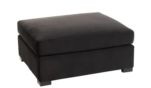 Černá sametová podnožka Nalmi black - 113*100*60cm J-Line by Jolipa