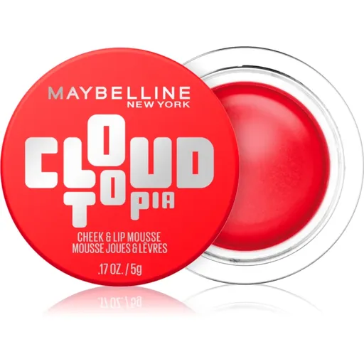 MAYBELLINE NEW YORK CloudTopia matná krémová tvářenka na rty a tváře odstín 03 Divine Crimson 5 g