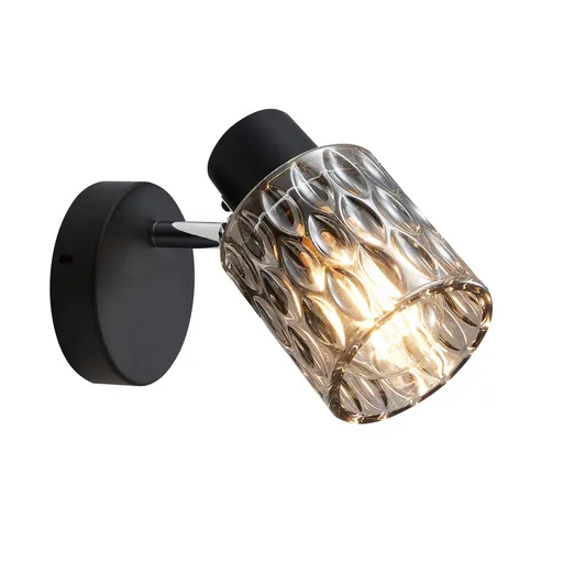 Nástěnná lampa Bill Lamp černá 1x40W E27 kouřové stínidlo