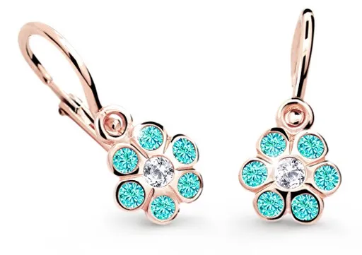 Cutie Jewellery Dětské náušnice z růžového zlata C1737-10-X-4 světle zelená