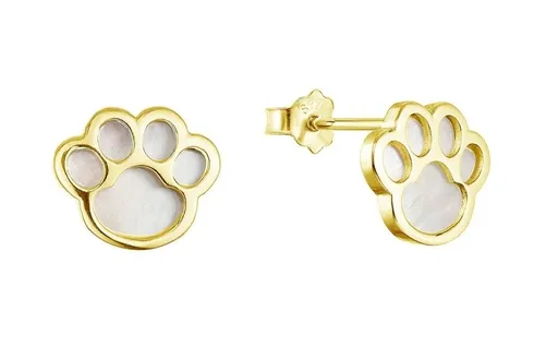 Evolution Group - Pavona Pozlacené náušnice s perletí Tlapky 11519.1